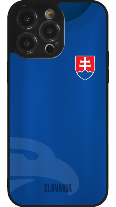 Coque iPhone 14 Pro Max - Silicone rigide noir Maillot de football Slovaquie