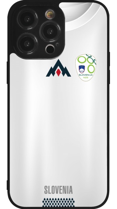 Coque iPhone 14 Pro Max - Silicone rigide noir Maillot de football Slovénie
