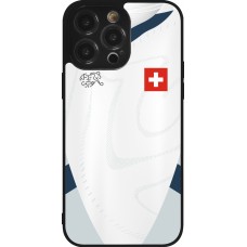 iPhone 14 Pro Max Case Hülle - Silikon schwarz Schweiz Away personalisierbares Fussballtrikot