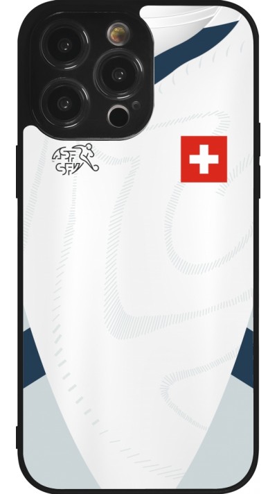 iPhone 14 Pro Max Case Hülle - Silikon schwarz Schweiz Away personalisierbares Fussballtrikot