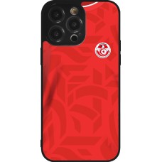 Coque iPhone 14 Pro Max - Silicone rigide noir Maillot de football Tunisie 2022 personnalisable