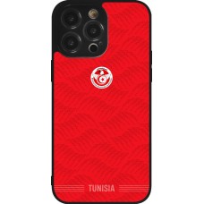 Coque iPhone 14 Pro Max - Silicone rigide noir Maillot de football Tunisie 2026 personnalisable