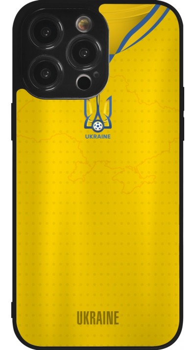 Coque iPhone 14 Pro Max - Silicone rigide noir Maillot de football Ukraine