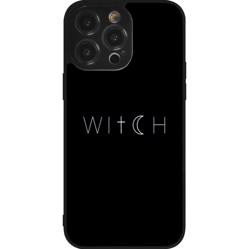 Coque iPhone 14 Pro Max - Silicone rigide noir Halloween 22 witch word
