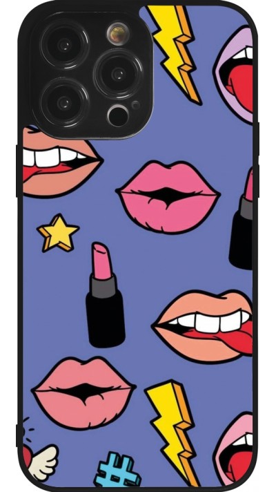 Coque iPhone 14 Pro Max - Silicone rigide noir Lips and lipgloss