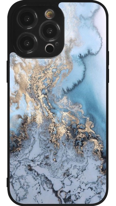 Coque iPhone 14 Pro Max - Silicone rigide noir Marble 04