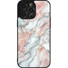 iPhone 14 Pro Max Case Hülle - Silikon schwarz Rosa Leuchtender Marmor