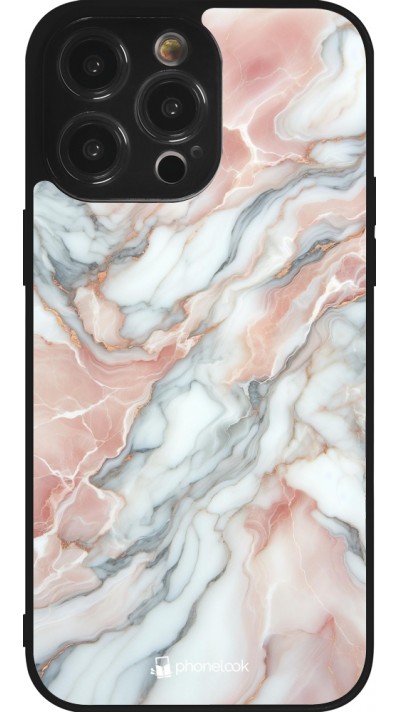 iPhone 14 Pro Max Case Hülle - Silikon schwarz Rosa Leuchtender Marmor