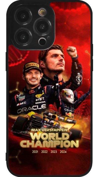 Coque iPhone 14 Pro Max - Silicone rigide noir Max Verstappen Champion 2023
