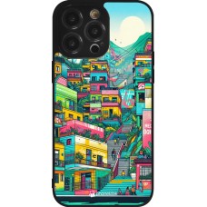 iPhone 14 Pro Max Case Hülle - Silikon schwarz Medellin Comuna 13 Kunst