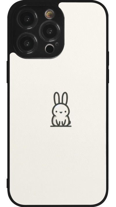 Coque iPhone 14 Pro Max - Silicone rigide noir Minimal bunny cutie