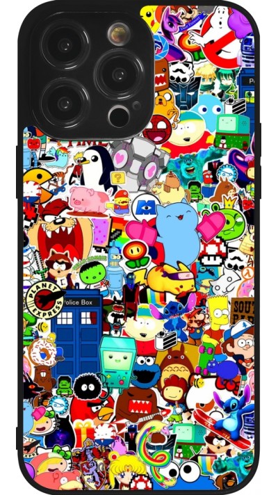 Coque iPhone 14 Pro Max - Silicone rigide noir Mixed cartoons
