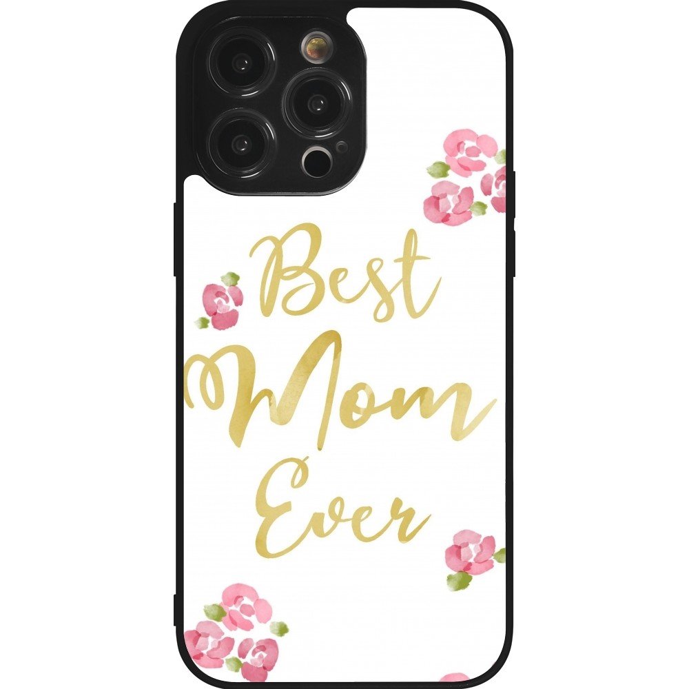 Coque iPhone 14 Pro Max - Silicone rigide noir Mom 2024 best Mom ever