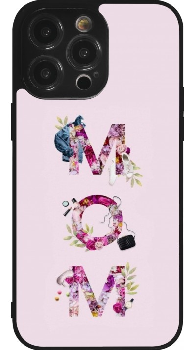 Coque iPhone 14 Pro Max - Silicone rigide noir Mom 2024 girly mom