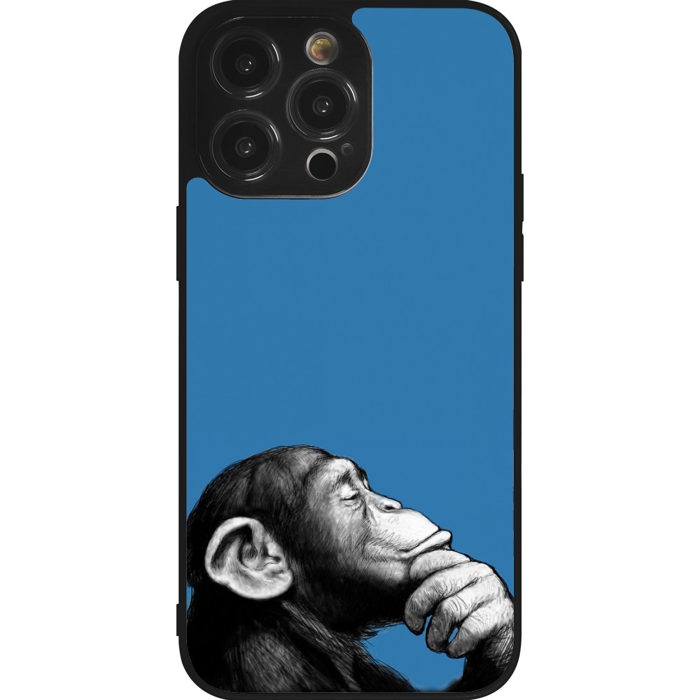 Coque iPhone 14 Pro Max - Silicone rigide noir Monkey Pop Art