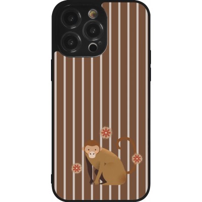 Coque iPhone 14 Pro Max - Silicone rigide noir Monkey with stripes