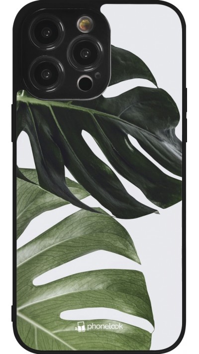 Coque iPhone 14 Pro Max - Silicone rigide noir Monstera Plant