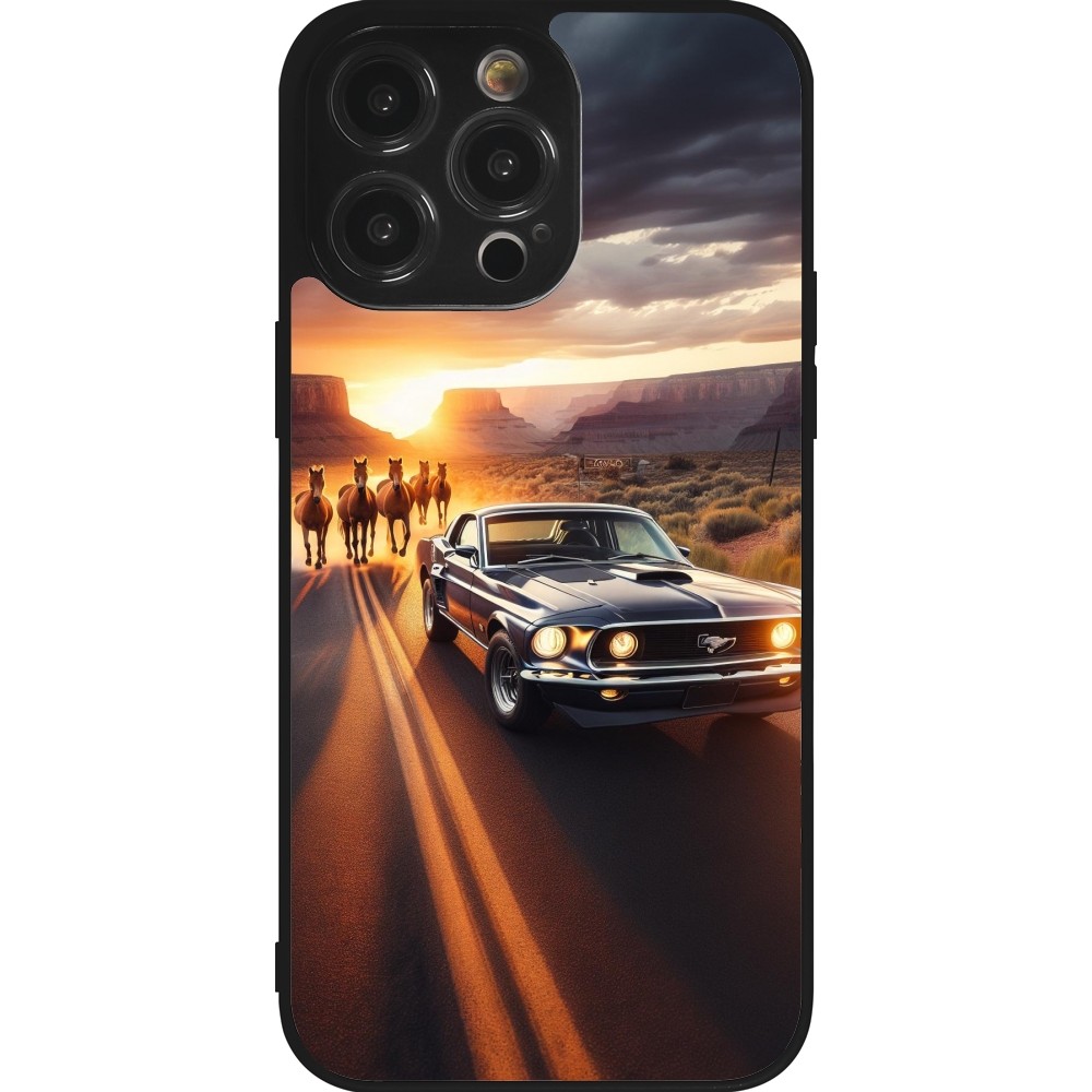 Coque iPhone 14 Pro Max - Silicone rigide noir Mustang 69 Grand Canyon