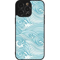 Coque iPhone 14 Pro Max - Silicone rigide noir Ocean Waves