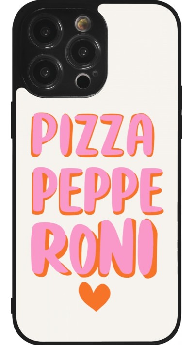 Coque iPhone 14 Pro Max - Silicone rigide noir Pizza pepperoni 2026