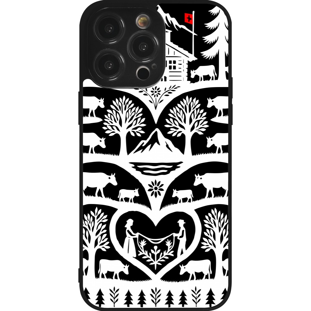 Coque iPhone 14 Pro Max - Silicone rigide noir Poya Suisse 2 noir
