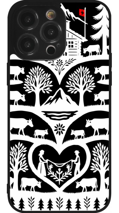 Coque iPhone 14 Pro Max - Silicone rigide noir Poya Suisse 2 noir