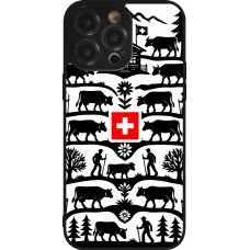 Coque iPhone 14 Pro Max - Silicone rigide noir Poya Suisse 3