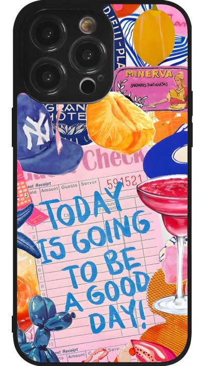 Coque iPhone 14 Pro Max - Silicone rigide noir Preppy Today is Going to be a good day