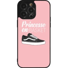 Coque iPhone 14 Pro Max - Silicone rigide noir princesse en basket