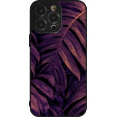 Coque iPhone 14 Pro Max - Silicone rigide noir Purple Light Leaves