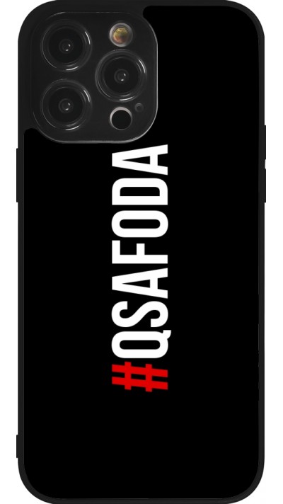 Coque iPhone 14 Pro Max - Silicone rigide noir Qsafoda 1