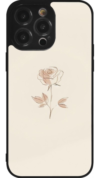 Coque iPhone 14 Pro Max - Silicone rigide noir Sable Rose Minimaliste