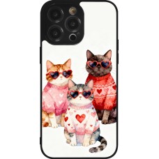 Coque iPhone 14 Pro Max - Silicone rigide noir Saint Valentines Day 26 Cat Love