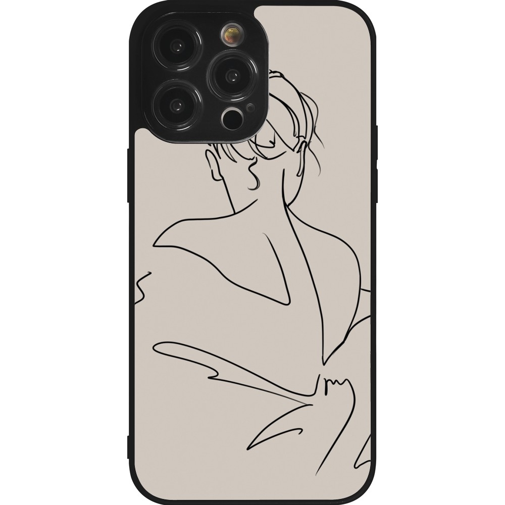 Coque iPhone 14 Pro Max - Silicone rigide noir Salnikova 05