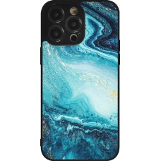 iPhone 14 Pro Max Case Hülle - Silikon schwarz Sea Foam Blue