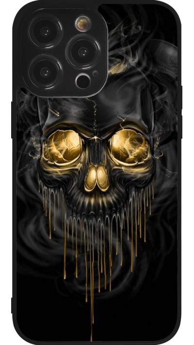 Coque iPhone 14 Pro Max - Silicone rigide noir Skull 02