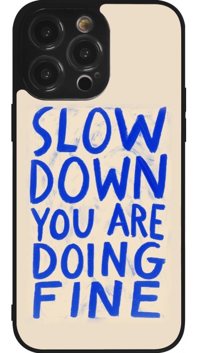 Coque iPhone 14 Pro Max - Silicone rigide noir Slow down 2026