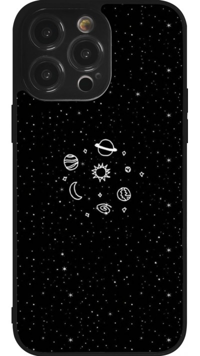 Coque iPhone 14 Pro Max - Silicone rigide noir Space Doodle