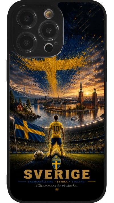 iPhone 14 Pro Max Case Hülle - Silikon schwarz Fussball Schweden splash 2026