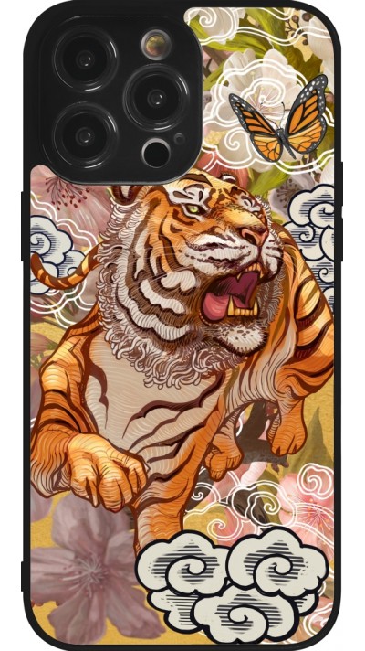 Coque iPhone 14 Pro Max - Silicone rigide noir Spring 23 japanese tiger