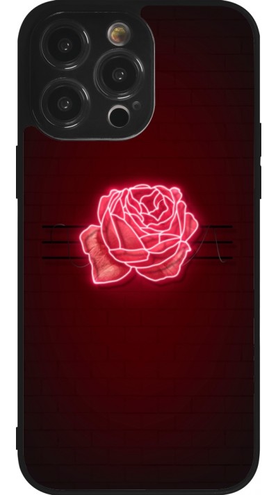 Coque iPhone 14 Pro Max - Silicone rigide noir Spring 23 neon rose