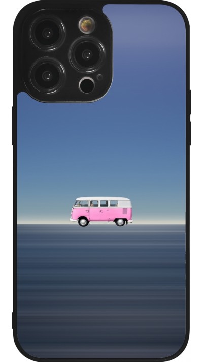 Coque iPhone 14 Pro Max - Silicone rigide noir Spring 23 pink bus