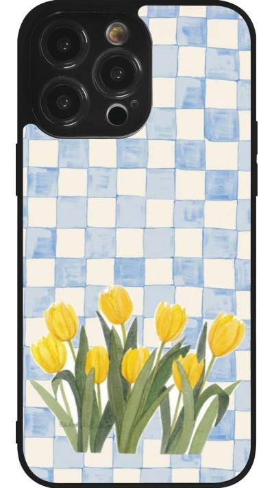 iPhone 14 Pro Max Case Hülle - Silikon schwarz Blue vichy tulips Spring 2026