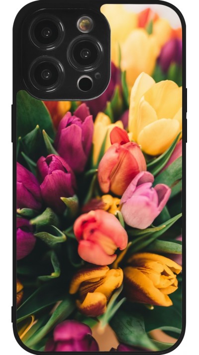 iPhone 14 Pro Max Case Hülle - Silikon schwarz Bouquet of tulips Spring 2026