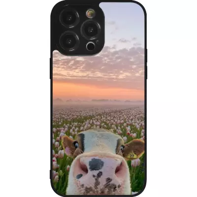 iPhone 14 Pro Max Case Hülle - Silikon schwarz Cow with tulips Spring 2026