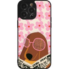 iPhone 14 Pro Max Case Hülle - Silikon schwarz Dog with newspaper Spring 2026