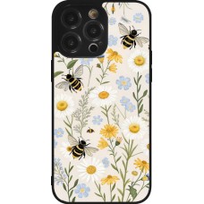 iPhone 14 Pro Max Case Hülle - Silikon schwarz Pattern bees Spring 2026