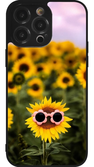 iPhone 14 Pro Max Case Hülle - Silikon schwarz Sunflower with glasses Spring 2026