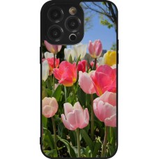 iPhone 14 Pro Max Case Hülle - Silikon schwarz Tulips Spring 2026
