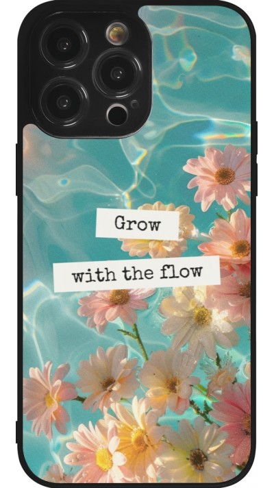 Coque iPhone 14 Pro Max - Silicone rigide noir Summer 2025 Grow with the flow